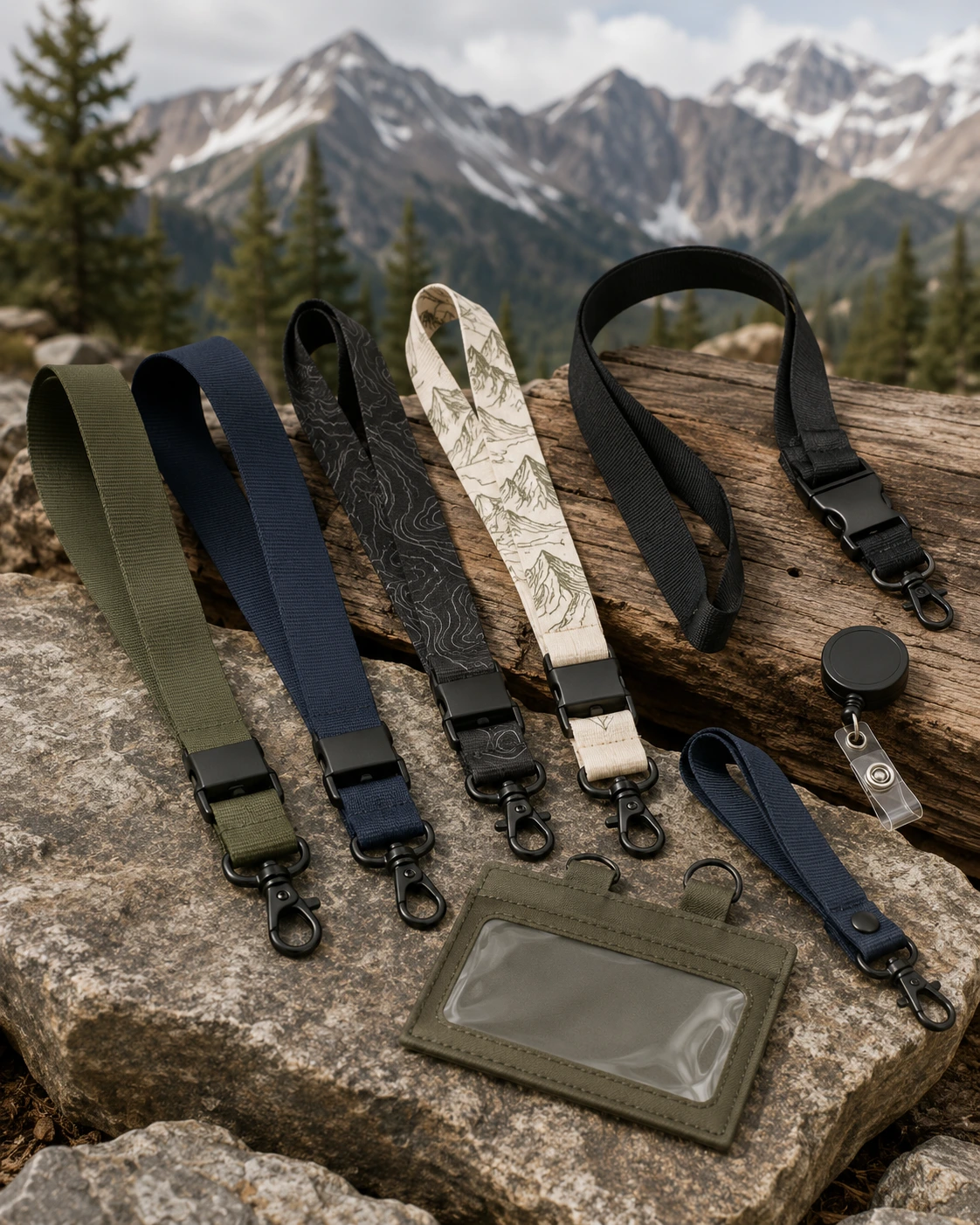 Custom lanyards in outdoor lifestyle scene
